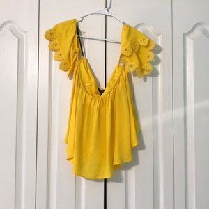 Bright Yellow Off The Shoulder Top